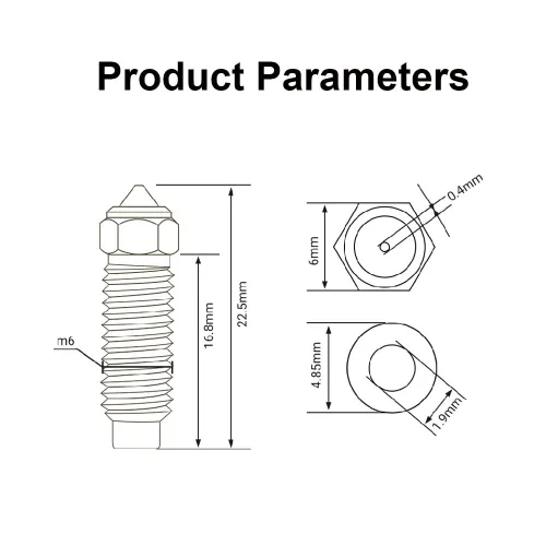 Miniatura 4 de Impresora 3D Neptune 4 Plus/Neptune 4 Max Boquillas Kit Extrusora Hotend – Incluye 5 piezas 0.016 in+1pc 0.024 in+1pc 0.031 in+1pc 1pc 0.039 in