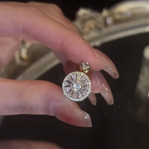 Miniatura 5 de Aphro Anillo giratorio de cristal dorado para aliviar la ansiedad – Anillo giratorio ajustable para aliviar la ansiedad y el estrés, regalo