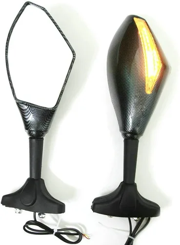 Miniatura 4 de Yibid Espejos laterales integrados para motocicleta con luz intermitente LED compatibles con Kawaski ZRX 1200S, ZZR1200, ZX-6R, 636, 6RR 1998-2006