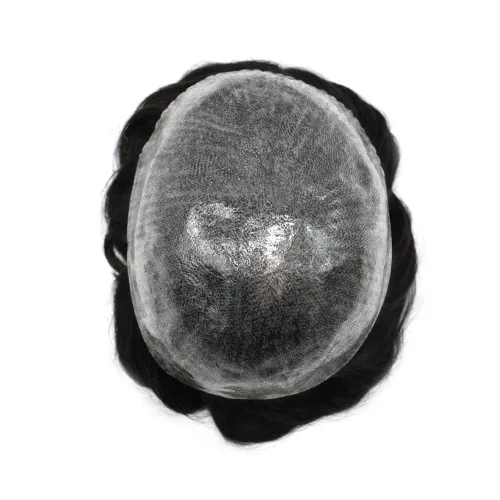 Miniatura 5 de Toupee - Sistema de reemplazo de cabello humano europeo completo para hombre, 0.004 in, inyección de poliuretano natural para hombres, sistema de #1