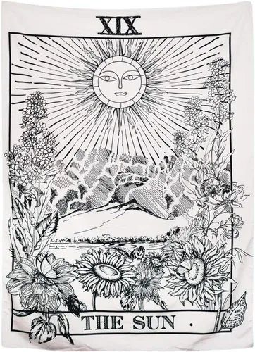 Miniatura 14 de Indian Consigners - Tapiz de cartas de tarot coloridas, pósteres pequeños de algodón, Europa medieval (100 CM x 75 CM) (Muerte)