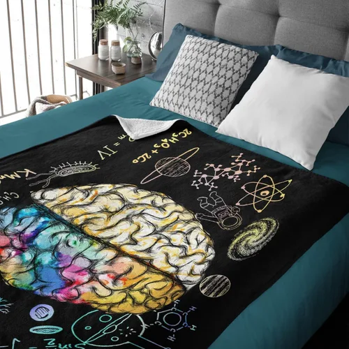 Miniatura 4 de Manta suave y divertida de ciencia y arte del cerebro colorida, manta mullida para niños, niñas y mascotas (40 x 30 pulgadas)