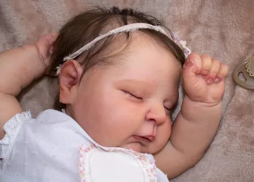 iCradle Preciosa muñeca de bebé Reborn de 20 pulgadas, 19.7 in, de silicona, con pelo arraigado, realista, muñeca de bebé recién nacida, regalo para