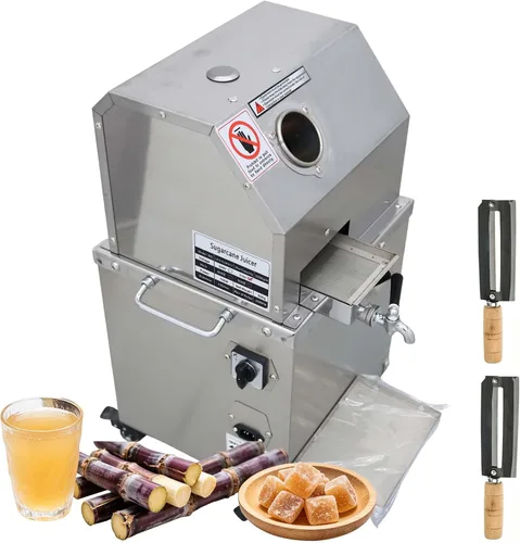 Máquina eléctrica de escritorio de 110 V 750 W, máquina de jugo de caña de azúcar, 3 rollos de acero inoxidable, extractor de exprimidor de caña de