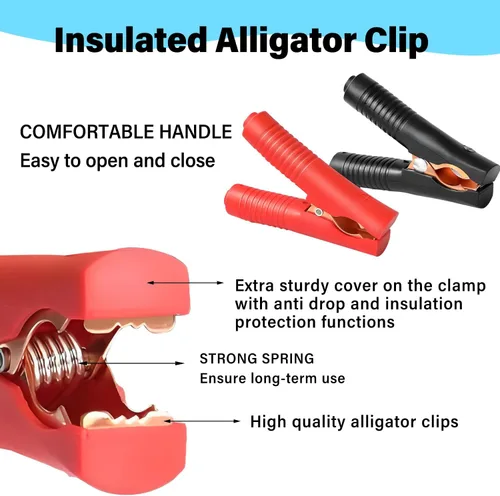 Miniatura 4 de Cable de Arranque EC5 de 10AWG con Abrazaderas de Batería, Clips de Cocodrilo de 12V a Conector EC5 Cable de Extensión de Carga para Arrancador
