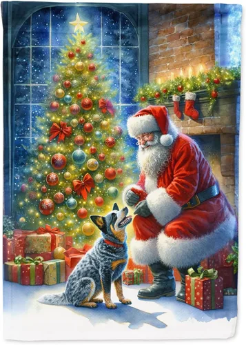 Miniatura 45 de Caroline's Treasures DAC4159CHF - Bandera de casa de Husky siberiano y Papá Noel para porche, grande, para colgar en la pared, poliéster
