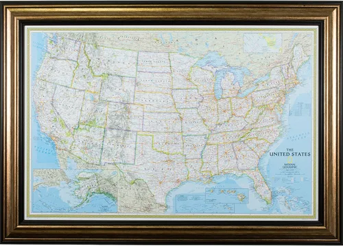 Miniatura 14 de Craig Frames mapa de viaje clásico de los Estados Unidos, Papel, 24 x 36 pulgadas
