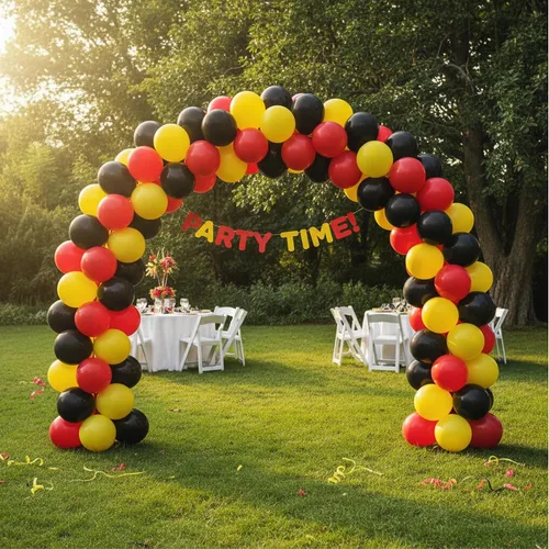 Miniatura 5 de KADBANER Globos rojos, amarillos y negros, paquete de 100 globos de látex de 12 pulgadas