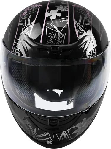 Miniatura 6 de TCT-MOTORPARTS - Casco de motocicleta con tapa abatible, de cara completa, certificado por el DOT, diseño de mariposa rosa y negro, casco deportivo