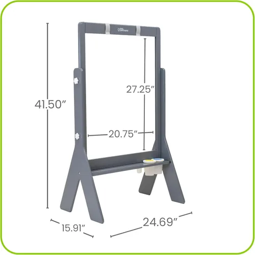 Miniatura 6 de Little Partners Peek-A-Boo Art Toddler Easel, Estación de Pintura de Acrílico Transparente de Dos Lados de Altura Ajustable para Niños