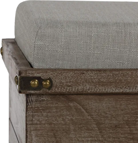 Miniatura 9 de Cortesi Home Scusset - Bandeja otomana de almacenamiento en tela y madera, gris, 15.75 pulgadas de ancho x 15.75 pulgadas de largo x 15.5 pulgadas