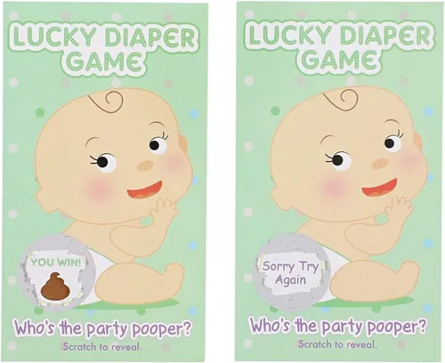 Miniatura 2 de Paper Junkie Tarjetas de juego para rascar para baby shower, paquete de 60, papel multicolor, juegos de baby shower y actividad para raspar