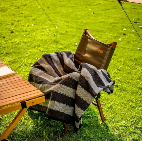 Miniatura 2 de PuTian Manta de Lana Merino - 87" x 63" Gruesa Cálida Suave Manta Grande para Cama - Ideal para Camping, Exteriores, Viajes, Coche, Sofá, Todas