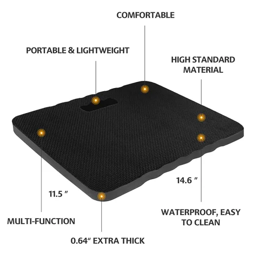 Miniatura 7 de HOOPLE Almohadilla para arrodillarse para jardinería, almohadilla de espuma ligera para rodillas para jardín, baño, yoga y ejercicio, almohadilla