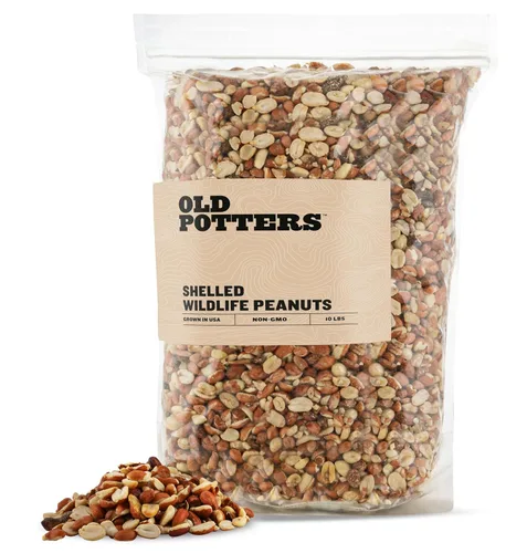 Miniatura 10 de Old Potters ' Cacahuetes sin cáscara de vida silvestre, 5 libras para pájaros, ardillas. Maníes crudos sin OMG cultivados en EE. UU. No para consumo