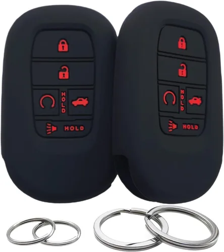 Miniatura 7 de Funda de silicona para llavero de 5 botones, protector sin llave compatible con Honda Accord Civic HR-V CR-V Pilot Sport SI EX EX-L Touring 2022