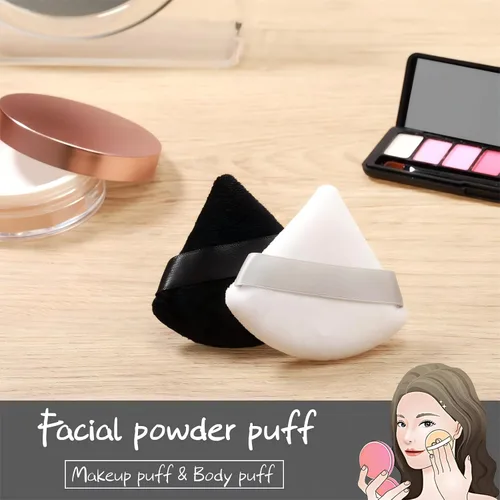 Miniatura 5 de Almohadillas de maquillaje triangulares para la cara, suaves, para polvos sueltos, polvos minerales y polvo corporal, herramienta de maquillaje, 10