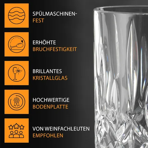 Miniatura 7 de Nachtmann Dancing Stars Bossa Nova Collection - Juego de 4 vasos de cristal transparente, para cócteles y bebidas frías, 14 onzas, apto