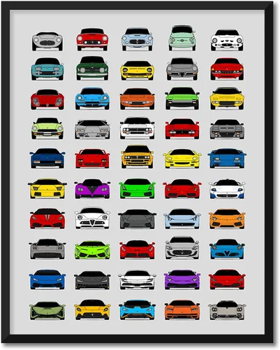 Miniatura 10 de Custom Car Posters Póster hecho a mano compatible con póster de American Muscle Car e impresión de automóviles clásicos y vehículos icónicos, 8 x 10