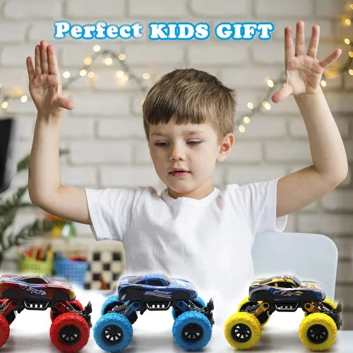 Miniatura 4 de Coches de tracción para niños, camiones de juguete para niños, auto de juguete de aleación, juguete educativo, Monster Trucks de inercia, juguete