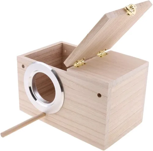 PINVNBY Caja nido de periquitos para pájaros para jaula de madera, caja de cría de aves para tortolitos, cacatúas, periquitos, pinzones, pájaros