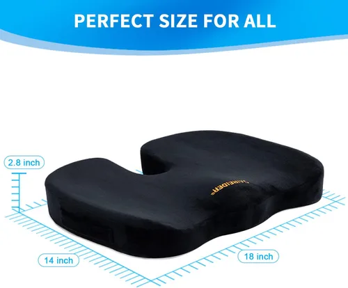 Miniatura 6 de SAIREIDER Cojín para Silla de Oficina, Cojín de Asiento de Automóvil, Almohadillas de Cojín de Coxis de Espuma Viscoelástica para Dolor de Coxis