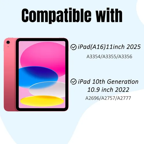 Miniatura 2 de Funda compatible con iPad (A16) de 11ª generación de 11 pulgadas 2025, 10ª generación 2022, funda compatible con iPad de 10.9 pulgadas, soporte