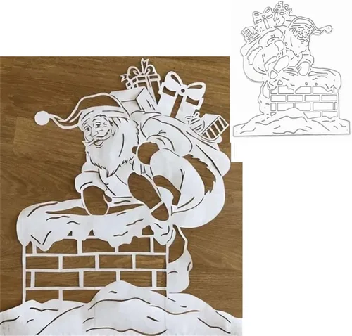 Troqueles de metal de Papá Noel, regalos de Navidad, Papá Noel, plantillas de corte para manualidades, álbumes de recortes, fotos, papel decorativo