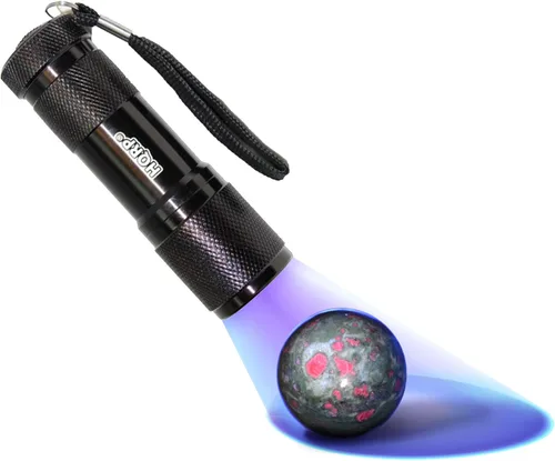 HQRP Profesional 365 nM 9 LED Inspección de piedras preciosas y minerales, identificación, fluorescencia, linterna resplandor luz negra