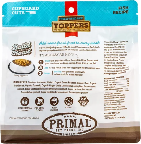 Miniatura 8 de Primal - Toppers de comida para perros y gatos, cortes de armario, mezcladores de comidas sin granos con probióticos, golosinas crudas liofilizadas