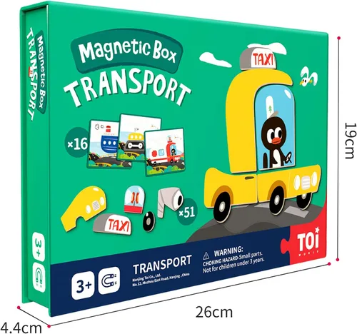 Miniatura 5 de Toi Juguetes magnéticos para niños, cajas de rompecabezas magnéticas con tablero de juego para niños de 3 a 8 años, juego de viaje portátil