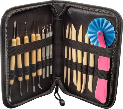 Miniatura 6 de Sculpt Pro Kit de iniciación de herramientas de cerámica, 15 piezas, 26 herramientas, juego de escultura de arcilla para principiantes, juego