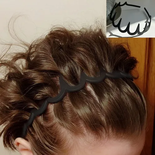 Miniatura 4 de ULTIMUTE 8 diademas de plástico antideslizantes y sin esfuerzo con peine de dientes, accesorios para el cabello negro, para mujeres, hombres, Negro