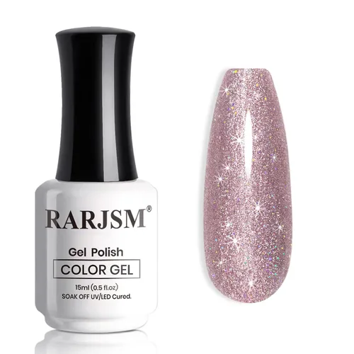 Miniatura 15 de RARJSM Esmalte de uñas de gel con purpurina de nieve, diamante brillante, gel de uñas de color blanco lechoso con pigmentos plateados y brillantes