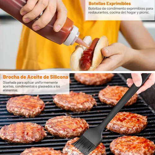 Miniatura 5 de grilljoy Juego de accesorios profesionales para plancha con prensa de hamburguesas Smash – Espátula de parrilla extra gruesa, Volteador, Paleta
