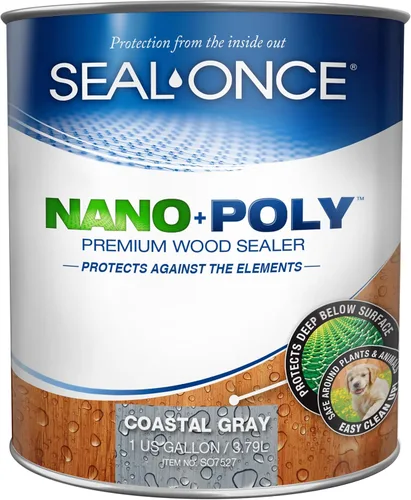Miniatura 20 de Sellador Seal-Once Nano+Poly de madera penetrante con poliuretano, sellador impermeable de alta calidad, 1 galón, cedro bronce Sellador