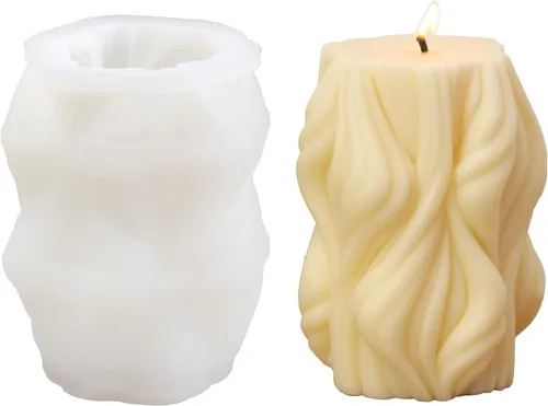 Miniatura 9 de BOOWAN NICOLE Molde de silicona para velas para hacer velas, moldes de fundición de resina epoxi, velas de aromaterapia, cera, jabones, arcilla