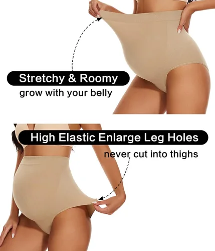 Miniatura 4 de Fajas de maternidad sin costuras, bragas con soporte para el vientre para vestidos y pantalones, ropa interior de embarazo de cintura alta, S-XXXL