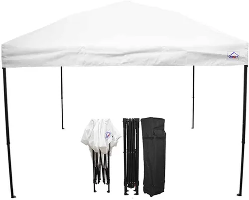 Miniatura 11 de Impact - Tienda de campaña desplegable de 10 x 10 pies, refugio instantáneo, marco de acero negro, revestimiento UV, incluye bolsa enrollable