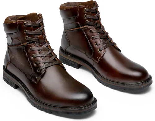 Miniatura 4 de Jousen Botas de cuero casuales para hombre, botas de vestir Chukka de moda para hombre