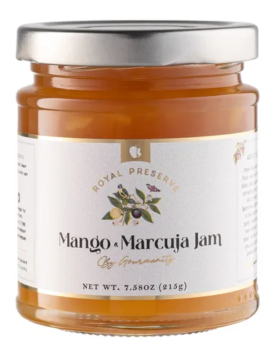 Gourmanity Mermelada de mango y maracuyá, dulce con un toque de sabor agrio, todas las deliciosas conservas de frutas naturales ideales con