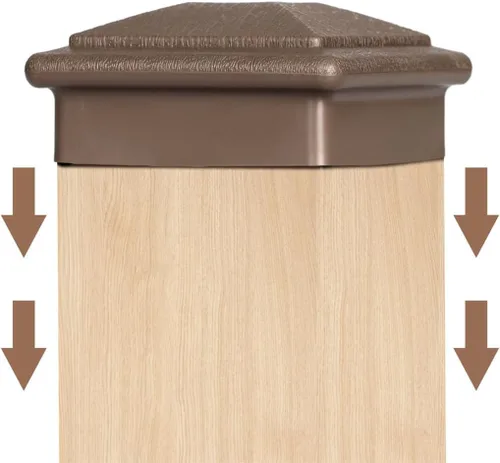 Miniatura 3 de Tapas para postes, soporte de poste de madera de 4 x 4 pulgadas (real 3.5 x 3.5 pulgadas), cubierta de plástico impermeable para postes de madera