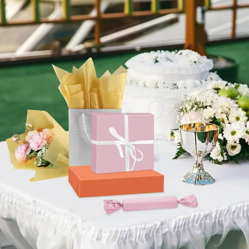 Miniatura 5 de PLULON 60 hojas de papel de seda metálico a granel, hojas de papel de seda para envolver regalos de cumpleaños, bodas, vacaciones, 14 x 20 pulgadas