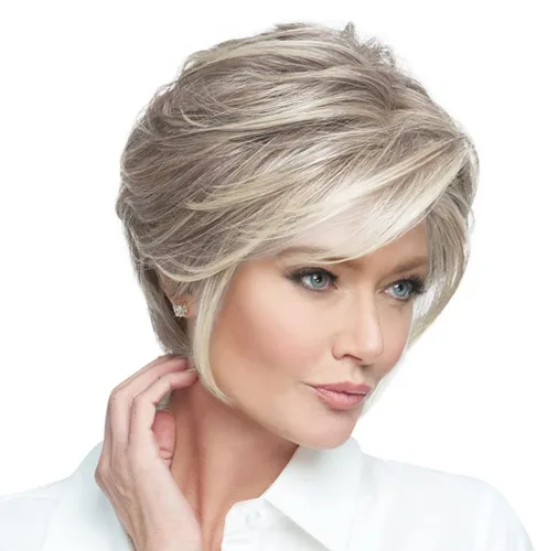 Miniatura 2 de Raquel Welch Go To Style - Peluca de pelo corto versátil y favorecedora de Hairuwear, gorra media, castaño iluminado por el sol RL10/12
