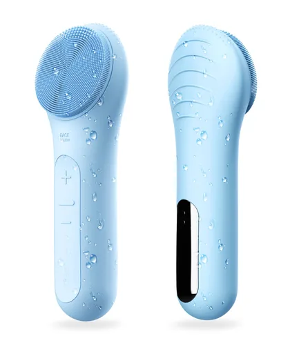 Cepillo de limpieza facial eléctrico NågraCoola - Resistente al agua y recargable, exfolia, limpia y masajea la piel - Azul claro Menta