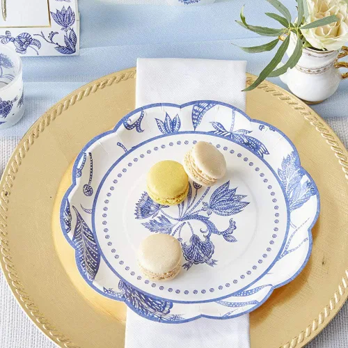 Miniatura 6 de Kate Aspen Blue Willow - Platos decorativos de papel prémium de 7 pulgadas (peso de 350 GSM, juego de 16), perfectos para despedidas de soltera