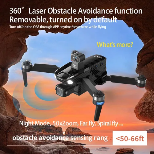 Miniatura 4 de Bingchat Drones profesionales con control remoto para tableta 2026 mejorado con cámara para adultos 4K HD, 360° para evitar obstáculos, cardán de 3
