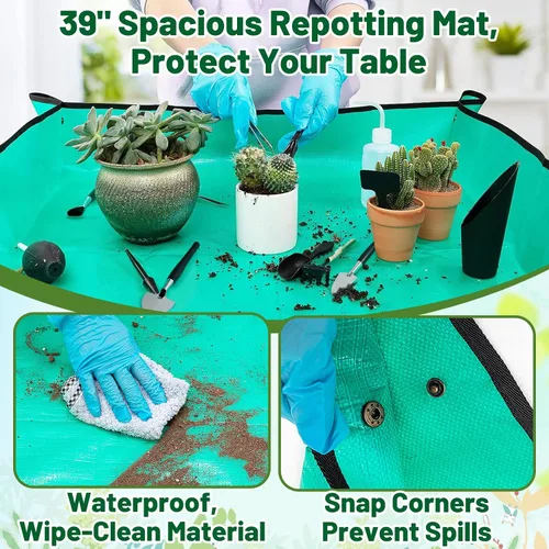 Miniatura 2 de Juego de 44 piezas de herramientas para plantas suculentas - Estera de re-plantación para interior de 39.4" y bolsa de 19 piezas de mini