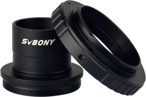 SVBONY Adaptador de foto para telescopio, adaptador T y adaptador de anillo T T2 de 1.25 pulgadas, accesorio para telescopio compatible con cámara y