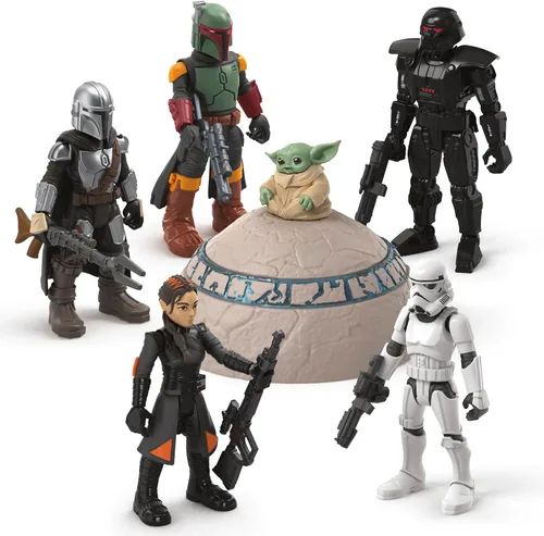 STAR WARS Mission Fleet, juego de figuras de acción Mandalorian a escala de 2.5 pulgadas con 6 figuras y 8 accesorios, juguetes para niños y niñas